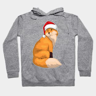 Fox Christmas Santa hat Hoodie